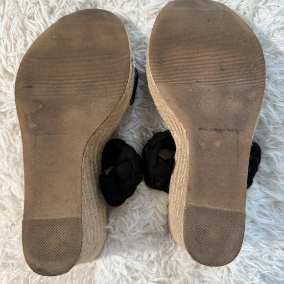 Torrid Extra Wide Width Black Braided Espadrille Wedges 8.5-9WW - Picture 6 of 6